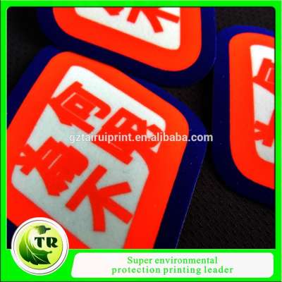 3D flocking iron on labels, iron on flock patch on hats/garment/clothing