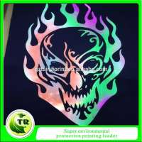 Rainbow effect silicone reflective heat transfer printing label