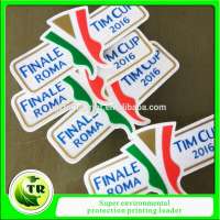 TIM Cup silicone heat press badges, heat transfer leather patches