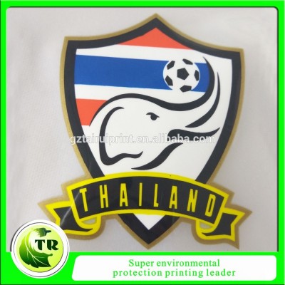 Heat transfer soccer club jersey silicone rubber team logo